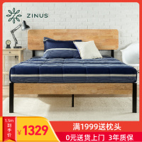 ZINUS/际诺思双人靠背铁架床北欧简约现代田园铁艺1.5m1.8双人床