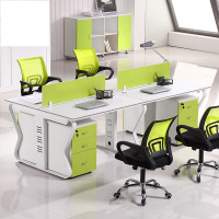 鑫金虎 办公家具桌椅组合双人位4人位6人位其他员工办公室桌子简约现代职员办公桌钢架屏风桌 四人位钢