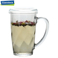 三光云彩（GLASSLOCK）钢化玻璃茶水杯360ml韩国进口耐热带把手透明泡茶杯子牛奶杯果汁杯耐高温