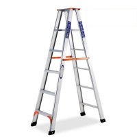 帛琦(pouch) 合页梯子家用六步铝梯加厚折叠梯双侧人字梯装修专用梯 展开尺寸:169.5cm*100cm