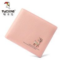 啄木鸟钱包女新款女士钱包短款横版日韩个性牛皮薄小清新钱夹软