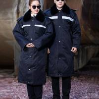 LTSM 保安服 男冬季多功能保安大衣 加长加厚防寒服保安棉衣 物业工作服作训服棉袄 活里活面可定制 带反光条加长多功
