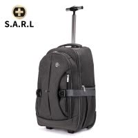 S.A.R.L瑞士手拉旅行包男女通用 可放17寸电脑包大容量拉杆手提男士轻便防泼水短途出差旅游商务电脑包行李包深灰色