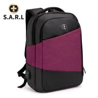 S.A.R.L瑞士双肩电脑包15.6英寸笔记本背包书包 简约时尚电脑包男女通用SW-57068 紫色