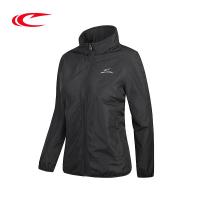 赛琪(SAIQI)女士运动风衣2018年秋季女款运动外套跑步防风厚款宽松型立领涤纶常规斜拉链门襟长袖227518