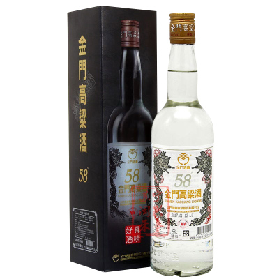 金门高粱酒 58度白金龙台湾特产白酒礼盒 600ml/瓶