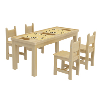 鑫金虎 办公家具简约现代实木学生围棋桌学生书桌学校儿童课桌椅培训班辅导桌 桌子 80*53*72原木