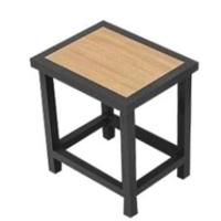 宫灯 T001-4169 方凳新白橡凳面铁灰色钢架