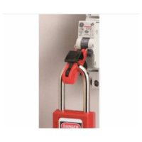 玛斯特锁 MASTER LOCK 迷你型空气断路器停工锁-内扣，适用于上锁孔洞位于断路器外侧的空气断路器