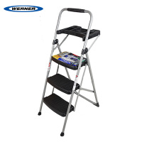 稳耐 人字三步带工具托盘楼梯223T-6CN杏绿色三步梯