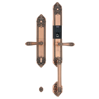 洲明翰源B12欧式美式仿古指纹锁家用防盗门半导体滑盖智能锁