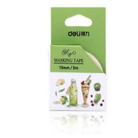 得力 和纸胶带 韩版小清新简约装饰带 可爱diy手账印花贴纸 么么茶 HZ027