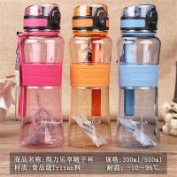 正品得力 8975 简约随手杯 550ml挂绳环保塑料杯进口水杯