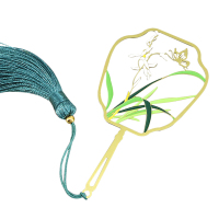 SCP 黄铜镂空团扇书签 SCP-1361 带流苏中国风企业定制(价格为单个价格)