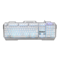 烽火狼 K12炫彩呼吸灯电竞游戏键盘 银白色