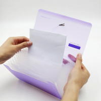 得力 文具5567 时尚靓彩迷你风琴包、多功能票据包发票包1个装 多色可选票据收纳包