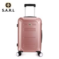 S.A.R.L万向轮拉杆箱 时尚炫酷ABS旅行箱 静音万向轮拉杆箱 可放15.6英寸 手提电脑包 香槟色20寸