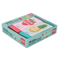 得力71050大橡皮擦 4b橡皮 彩色水果 学生美术绘画108*40*12mm 混色4块装