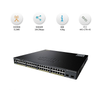 浪潮(Cisco)WS-C2960XR-48TS-I 全千兆可网管理VLAN光纤交换