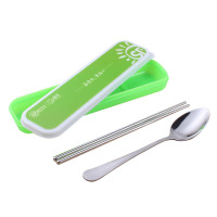 SCP 不锈钢勺筷套装 SCP-1433 盒装便携企业定制(价格为10套价格)