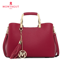 梦特娇女包真皮手提包女 时尚潮流戴妃包 女士牛皮单肩斜挎包