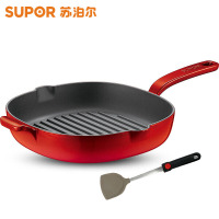 苏泊尔FLJ26A5苏泊尔珐琅铸铁锅·方形煎烤锅(红灰)