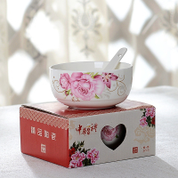 SCP 中华情1碗1勺套装 SCP-1987 红花碗(价格为10套价格）