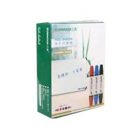 三木(SUNWOOD) 12支装 5604 双笔头白板笔 黑色 办公文具 白板笔