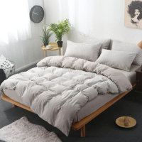 芳恩色织水洗棉四件套（褐色细条）FN-Z565