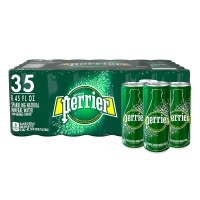 [小罐易携带]巴黎水(Perrier)天然气泡矿泉水(原味)250ml*35罐/箱装 进口饮用水 法国进口