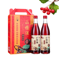 通明山 东北特产 酸甜老味道山楂酒5度500ml*2瓶 双支礼盒装