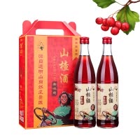 通明山 东北特产 酸甜老味道山楂酒5度500ml*2瓶 双支礼盒装