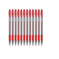 得力 半针管中性笔 碳素水笔签字笔 0.5mm 红色 S55