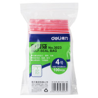 得力(deli)3023 透明自封袋包装袋密封袋收纳袋120*80mm(100个/包) 两包装