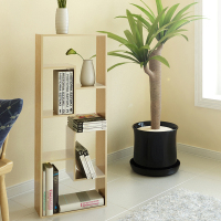 慧乐家 书架 五格挂墙置物架 简易靠墙储物层架子木纹色 11033-1