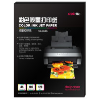 得力(deli)3545 A4 128g彩色喷墨打印纸 家用照片纸相片纸 100张/包