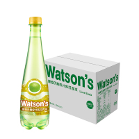 屈臣氏(Watsons)青柠汁苏打汽水 500ml*15瓶 整箱装 苏打汽水饮料