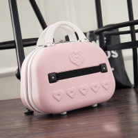 可爱卡通学生化妆箱ABS13寸旅游箱时尚小号女士手提箱旅行箱