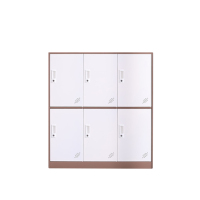 宫灯 8008 铁皮六门二层储物柜更衣柜(咖啡色+白色)90*40*90cm