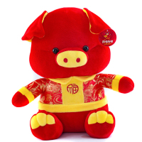 2019年猪年吉祥物 毛绒公仔 唐装猪公仔 30厘米