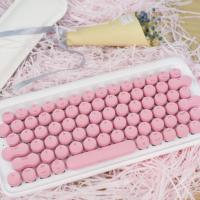 LOFREE 洛斐 DOT圆点蓝牙机械键盘 MAC办公笔记本无线手机键盘iPad青轴键盘 粉色