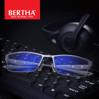 贝尔莎Bertha平光防辐射眼镜半框纯钛商务男防蓝光电脑手机变色护目镜可配近视9019