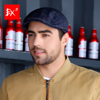 EX2伊海诗帽子秋冬季新款青年男士鸭舌帽格纹款时尚潮 364230