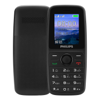 飞利浦(PHILIPS)E108 陨石黑 直板按键 移动联通2G 双卡双待 老人手机 老年功能机 学生机备机
