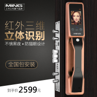洲明翰源K11人脸识别锁全自动家用防盗门智能锁门锁刷脸电子锁密码锁 三锁舌 铜 通用型