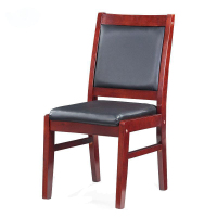 宫灯8071黑色西皮实木脚会议椅 47*62*93