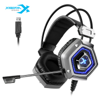 西伯利亚 X13 电竞游戏耳机头戴式7.1声道 发光带麦耳麦重低音吃鸡耳机绝地求生 铁灰色