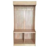 飞宇 松木鞋柜+挂衣板 实木隔板置物架 800*300*1900