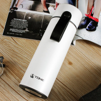 特美刻保温杯纯色不锈钢水杯男士商务保温杯子珠光白