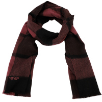 COACH 蔻驰 男围巾男士红黑格子羊毛材质长款围巾 F21055 NPC